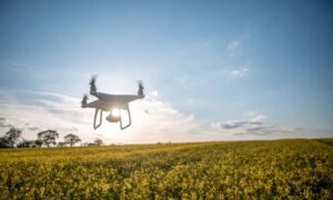 Drone surveying farmland in York for accurate land mapping and property planning