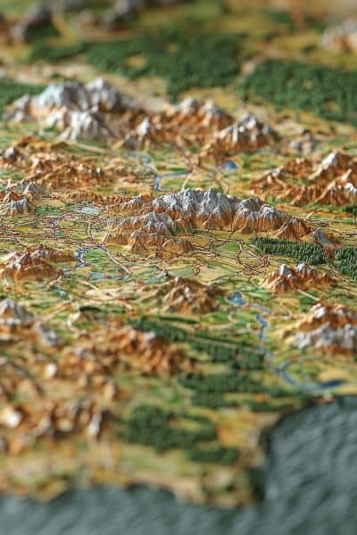 Alta survey topographic mapping data visualization - ALTA SURVEY Maine Detailed 3D topographic map representing the data output from a drone-assisted ALTA survey