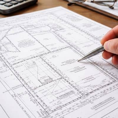 Detailed survey plan showing boundaries and easements reviewed as part of an ALTA Land Title Survey