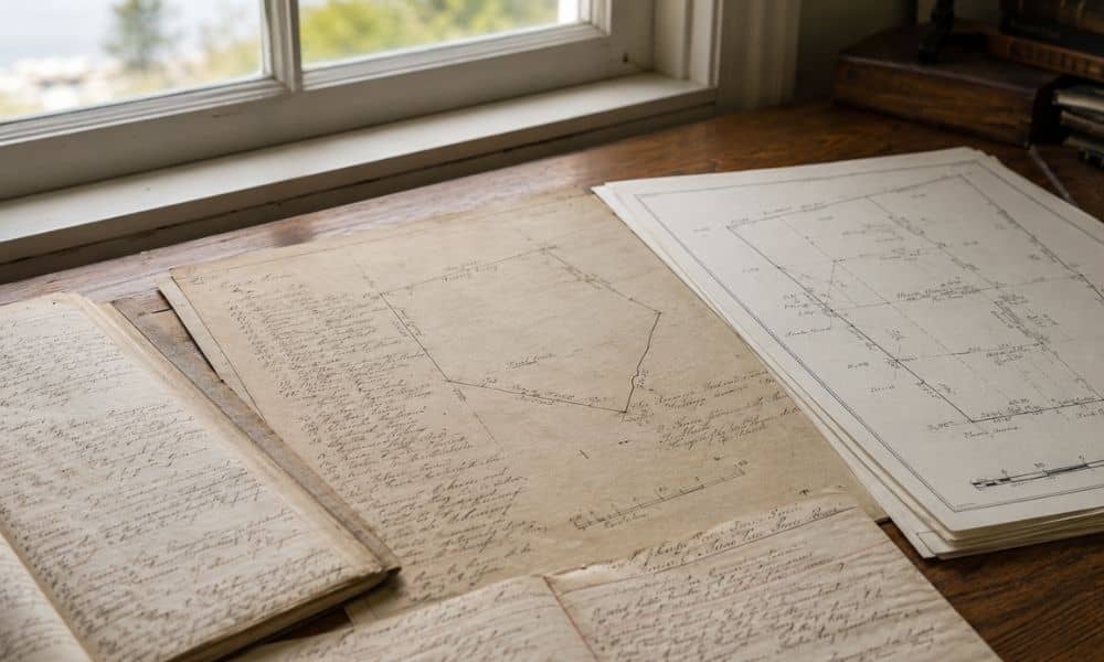 Cadastral surveyor historic property records york maine - ALTA SURVEY Maine Historic property deeds and parcel plans illustrating cadastral surveyor research in York, Maine